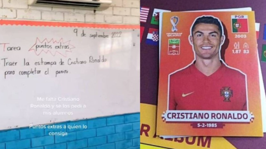 Maestra ofrece puntos extras a sus alumnos por estampa de Cristiano Ronaldo