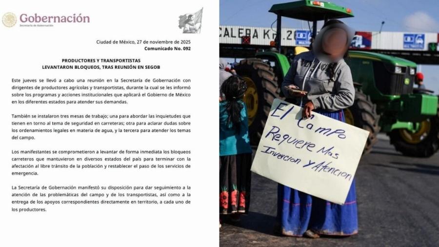 Gobernación dialoga con productores y transportistas; levantan bloqueos