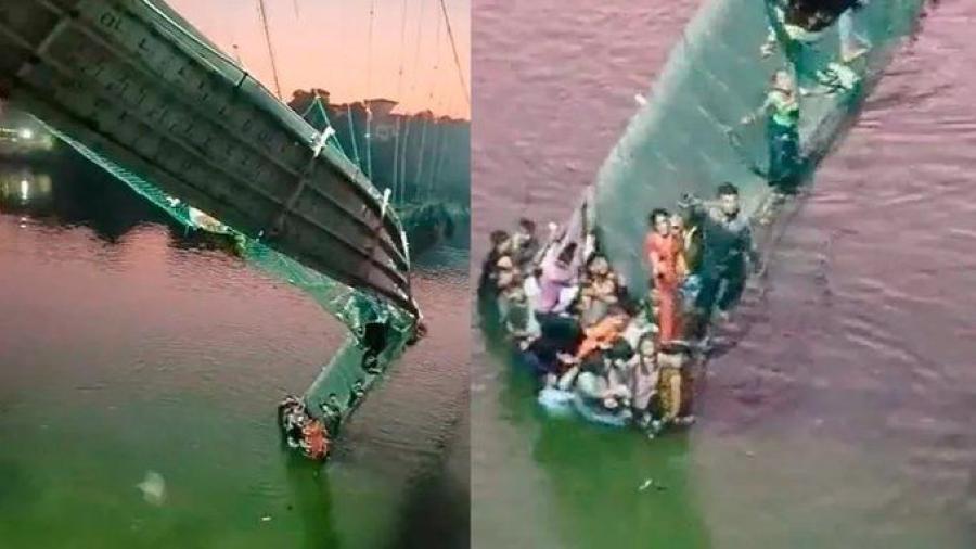 Sube a 120 cifra de muertos por colapso de puente colgante en India