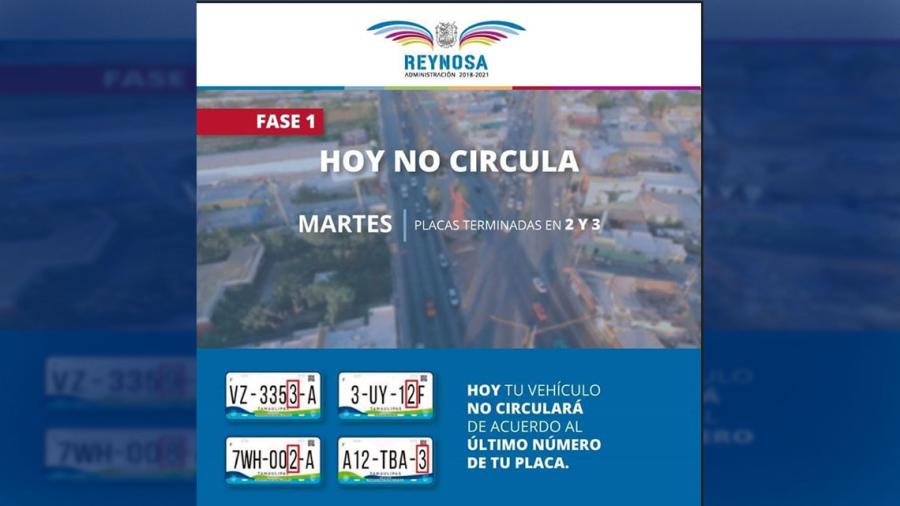 No Circulan autos con placas finalizadas en 2 y 3