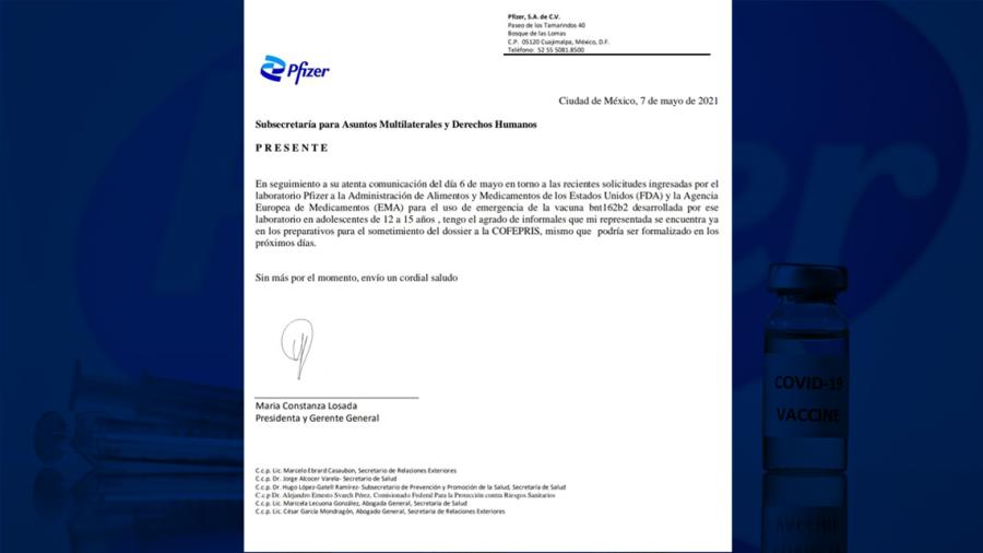 Alistan aprobación de COFEPRIS para la vacuna contra el COVID-19 de Pfizer a menores entre 12 y 15 años 