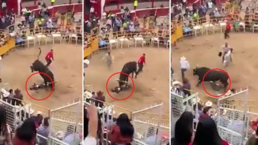 Toro aplasta a jinete en pleno show en Morelia