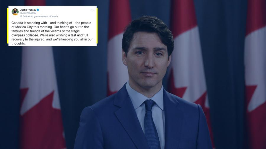 Justin Trudeau envía condolencias a México tras accidente del Metro 