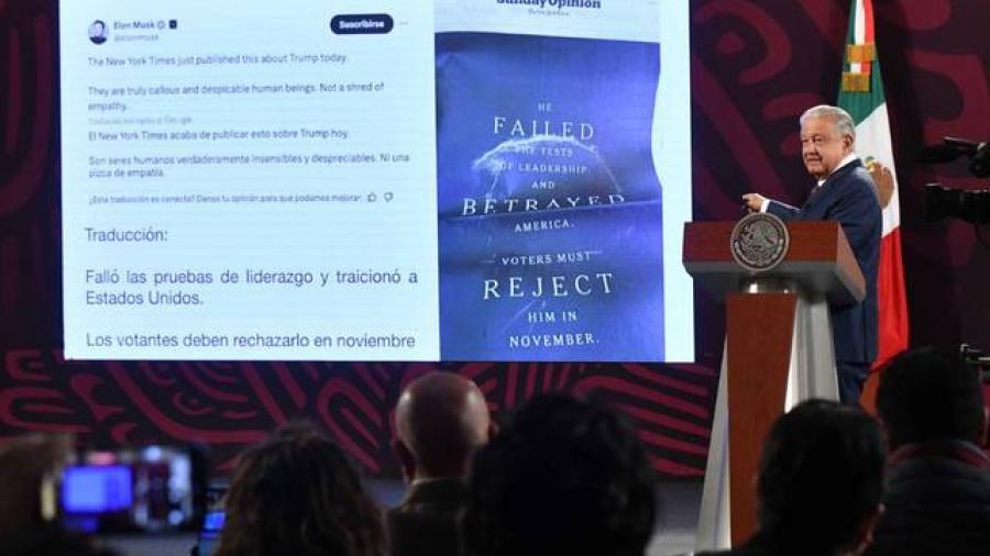 AMLO defiende a Trump de portada del New York Times tras atentado