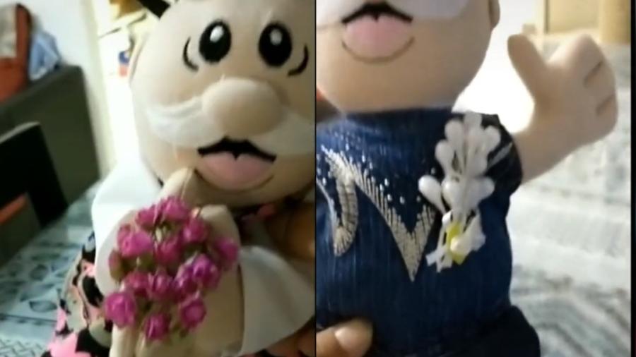 Pareja se viraliza por lanzar peluches del Dr. Simi en su boda 