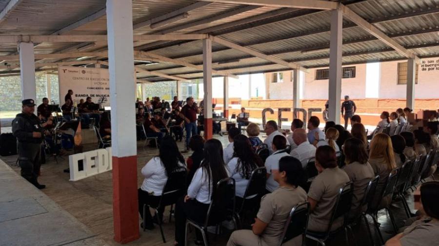 Ofrece Banda de Música del Estado de Tamaulipas por primera vez concierto al interior del CEDES Victoria