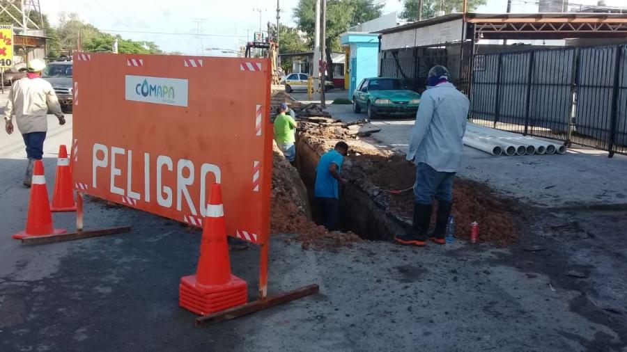 Repara COMAPA de Reynosa fuga de agua potable