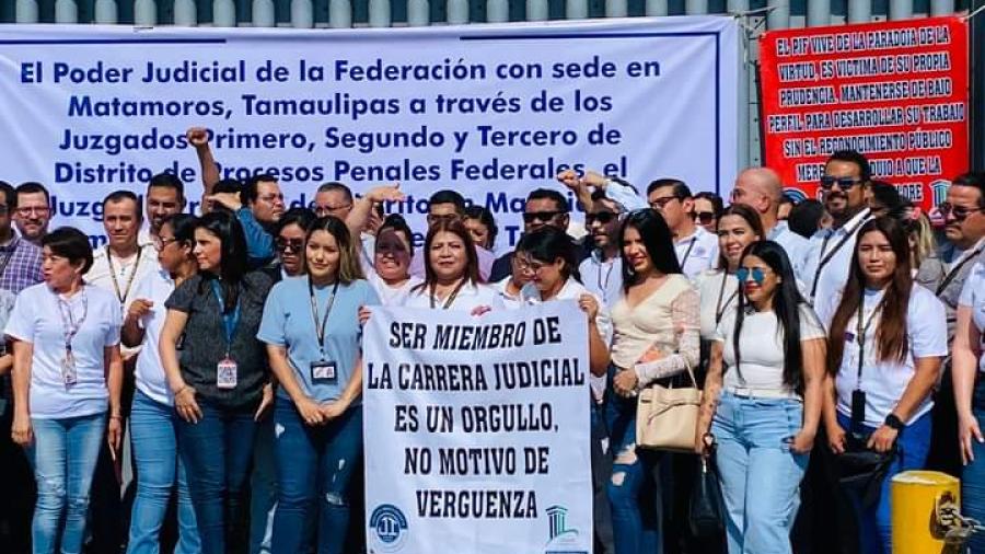 Trabajadores del PJF en Matamoros se unen al paro nacional