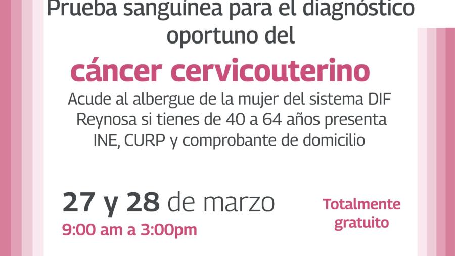 Invita DIF Reynosa a participar en campaña de prevención de Cáncer Cervicouterino