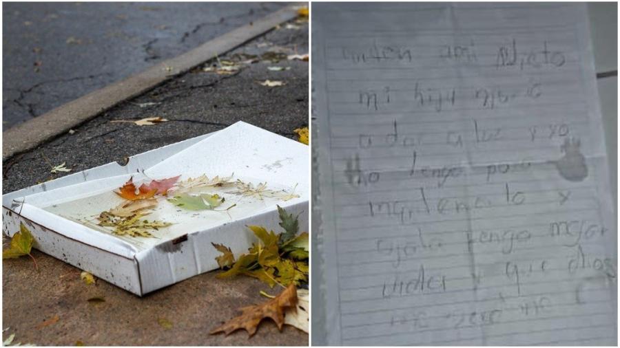 Abuelito abandona a bebé en una caja de pizza