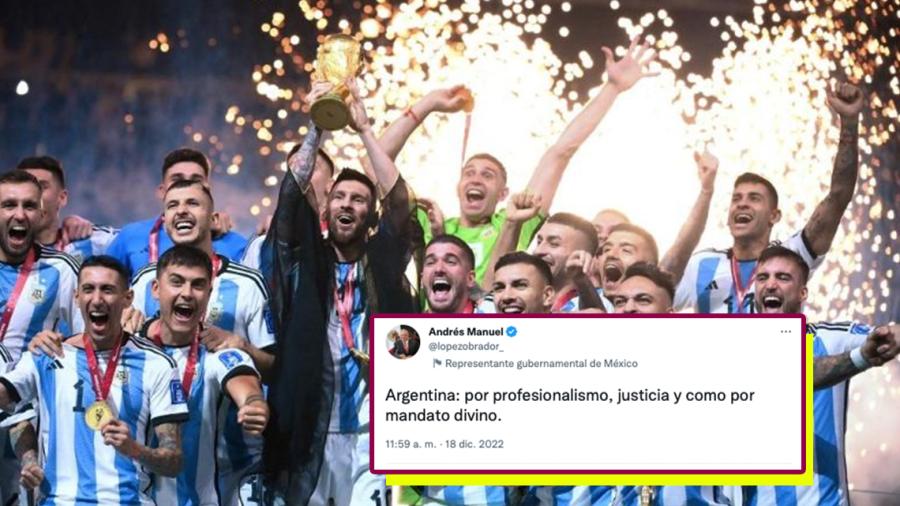 Celebra AMLO triunfo de Argentina en Qatar 2022