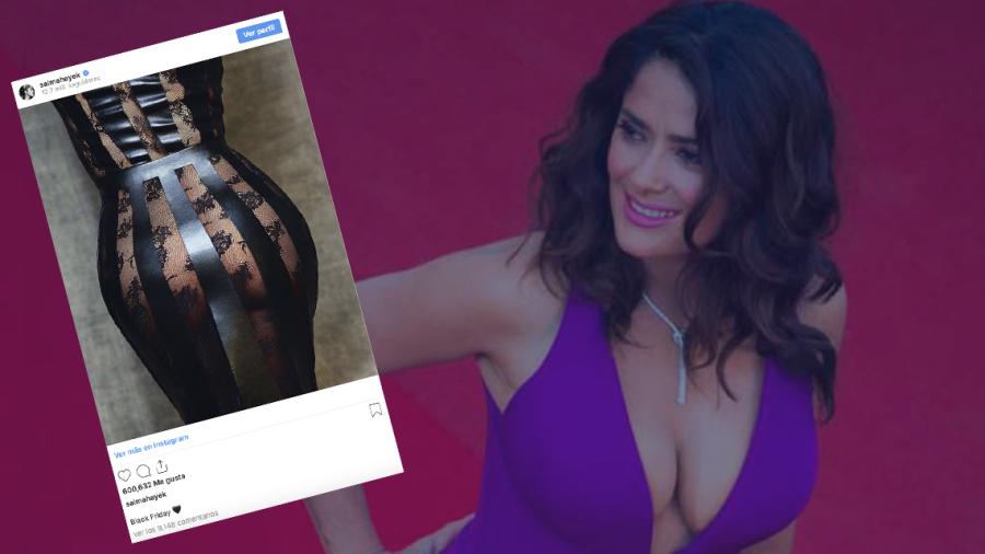 Salma Hayek celebra el 'Black friday' con candente fotografía