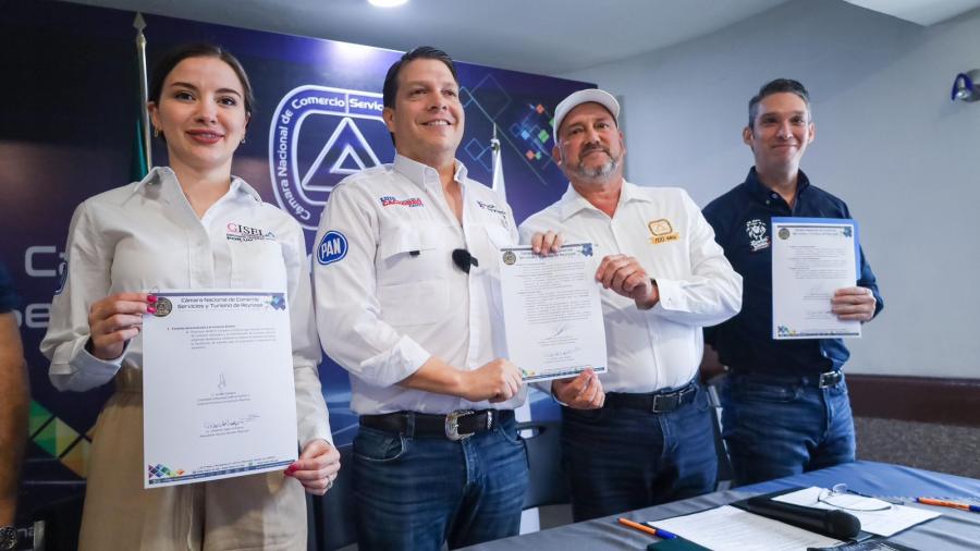 Luis “Cachorro” Cantú y la CANACO firman acuerdo de fortalecimiento económico