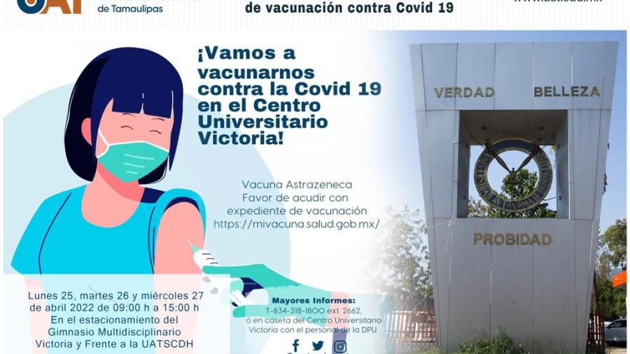 Realiza UAT en el CU Victoria jornada de vacunación contra Covid 19