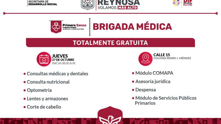 Llevará Gobierno de Reynosa "Primero Sanos" a colonia Pedro. J. Méndez 