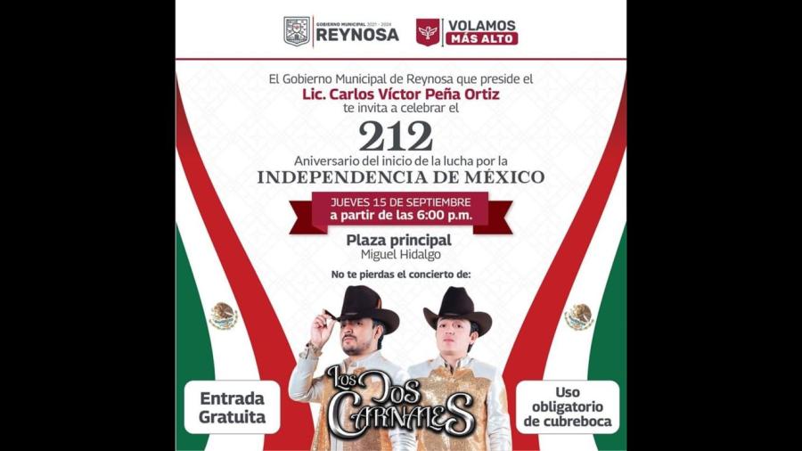 Invitan a dar el Grito de Independencia en Reynosa