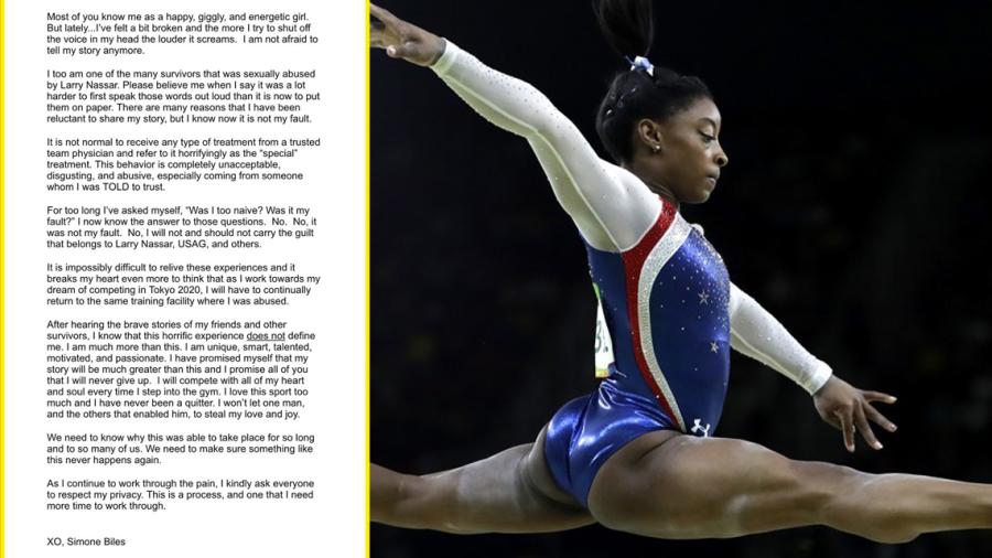 Simone Biles denuncia que sufrió de acoso sexual