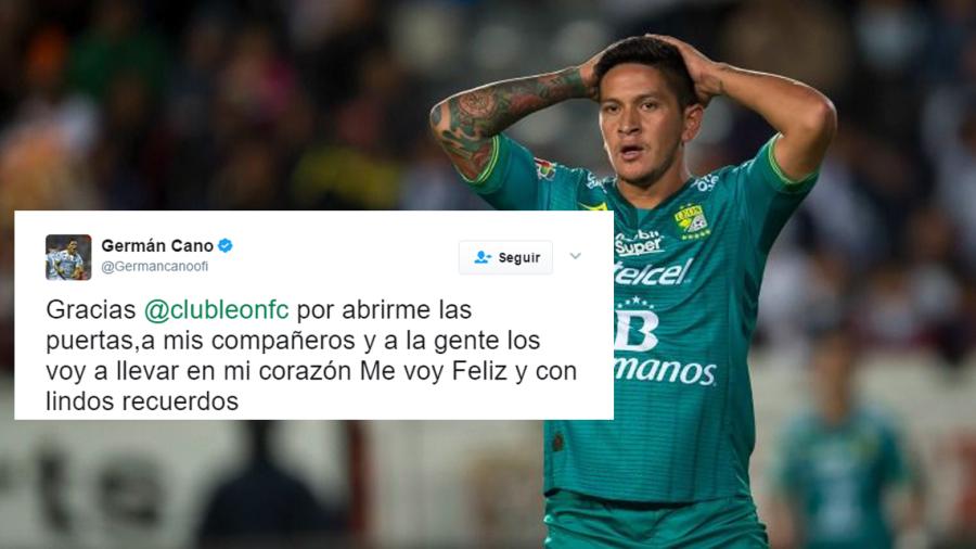Germán Cano dice adiós al León a través de Twitter