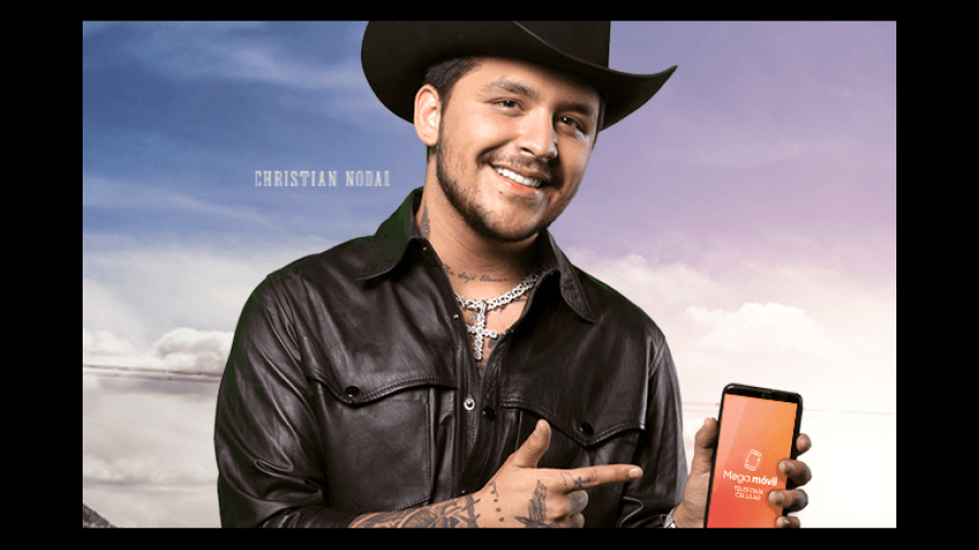 Christian Nodal es el embajador de Mega móvil
