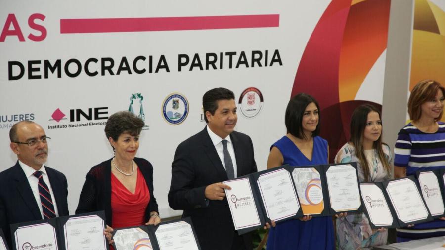 Gobernador atestigua firma de Convenio del Observatorio de Participación Política de Mujeres en Tamaulipas 