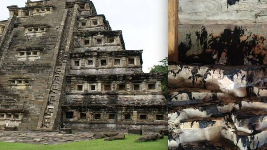 Incendian y vandalizan murales de El Tajín