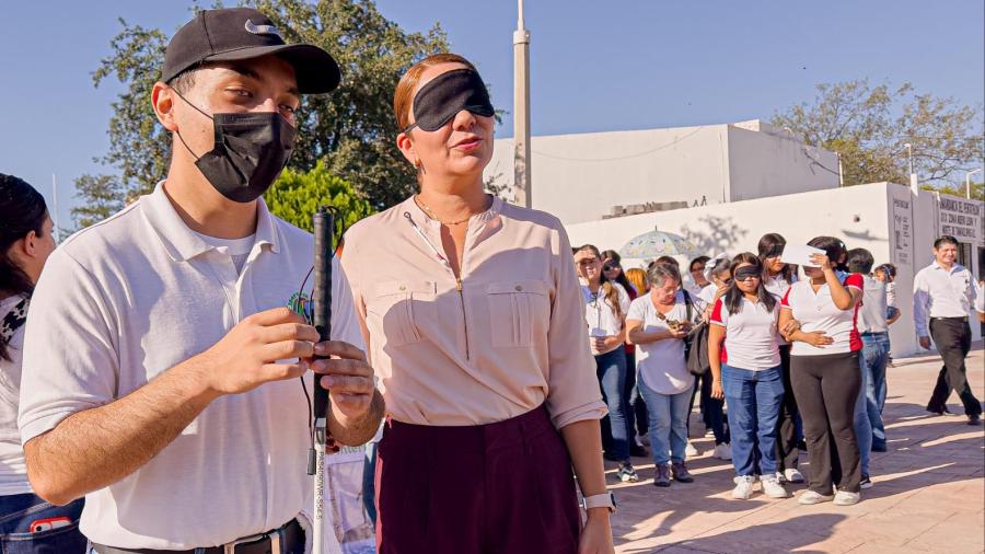 Participa Gobierno de Reynosa en caminata conmemorativa por el Día Internacional del Bastón Blanco