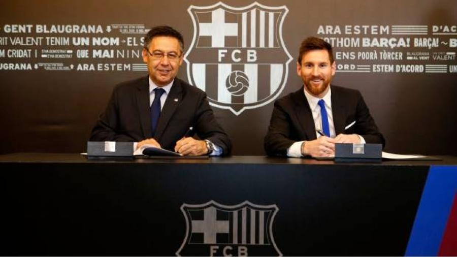 Messi renueva con el Barcelona hasta 2021