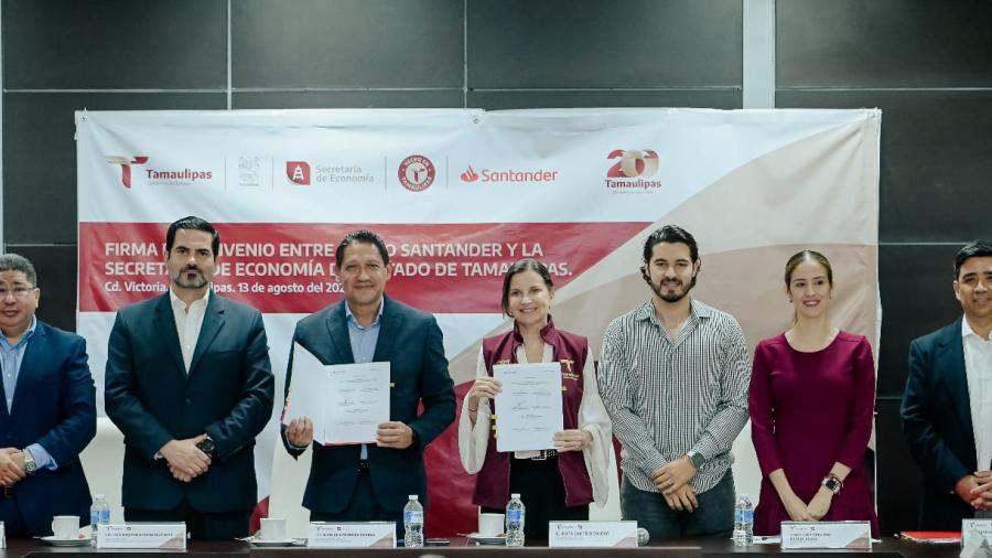 Secretaría de Economía y Banco Santander firman convenio para beneficiar a Pymes