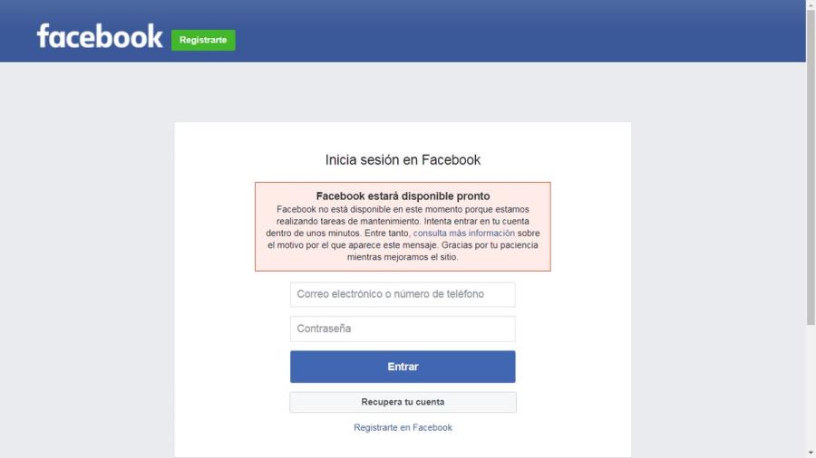 Usuarios reportan problemas con Facebook