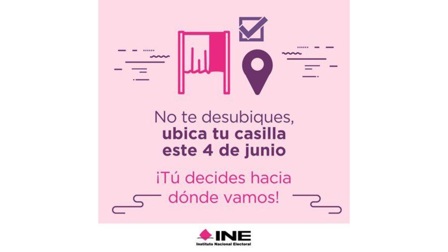 INE invita a habitantes a votar a su casilla correspondiente