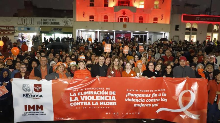 Marchan en Reynosa el 25 de noviembre, Día Naranja