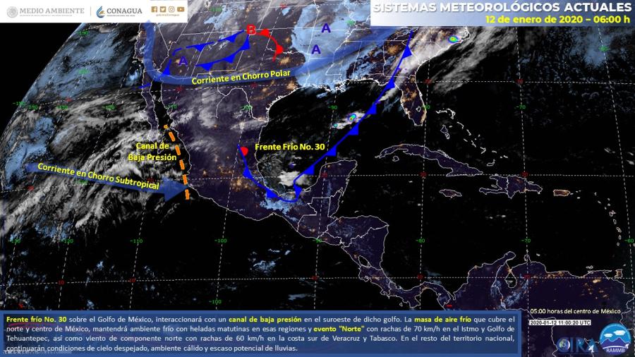 Persistirá el evento de “norte” en el Istmo y Golfo de Tehuantepec