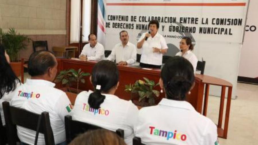 Derechos Humanos y Tampico firman convenio de colaboración