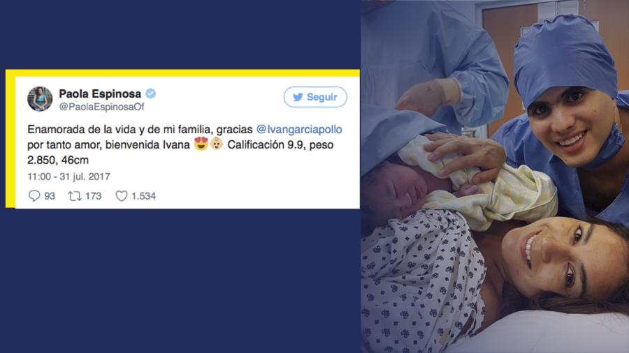 Paola Espinosa e Iván García presumen nacimiento de su hija