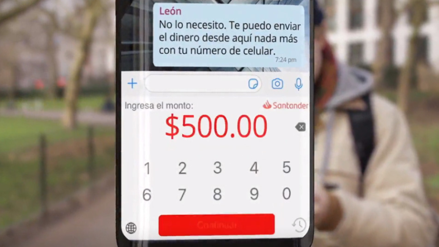Ahora ya podrás enviar dinero por WhatsApp con Santander