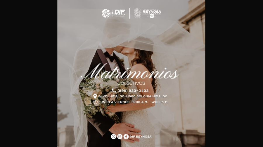Invita DIF-Reynosa a registrarse en convocatoria para Matrimonios Colectivos 2025