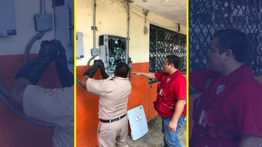 Corto circuito en paneles sólares de primaria en Tampico