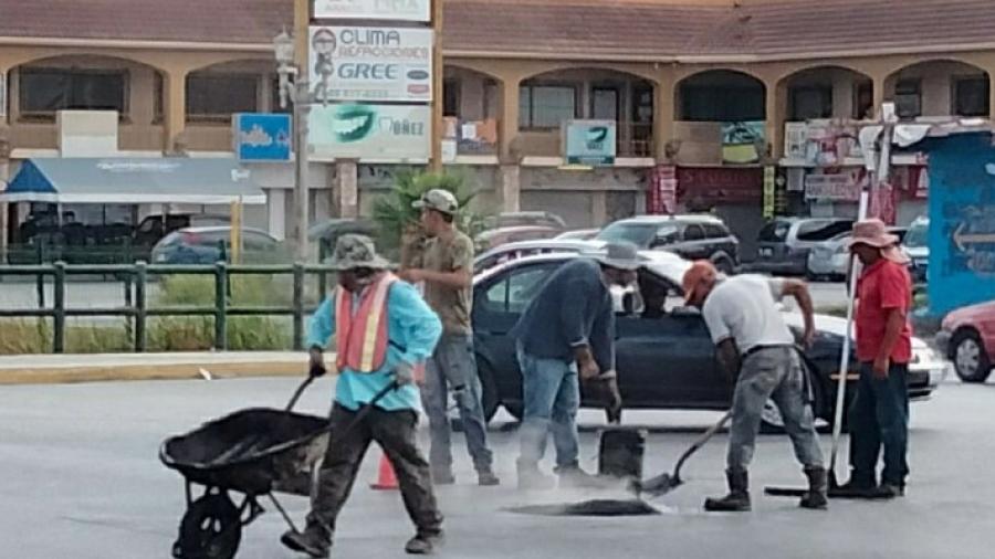 Intensifican rehabilitación de pavimentos en avenidas de Matamoros