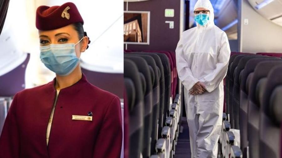 Qatar Airways implementa traje de seguridad para sus azafatas
