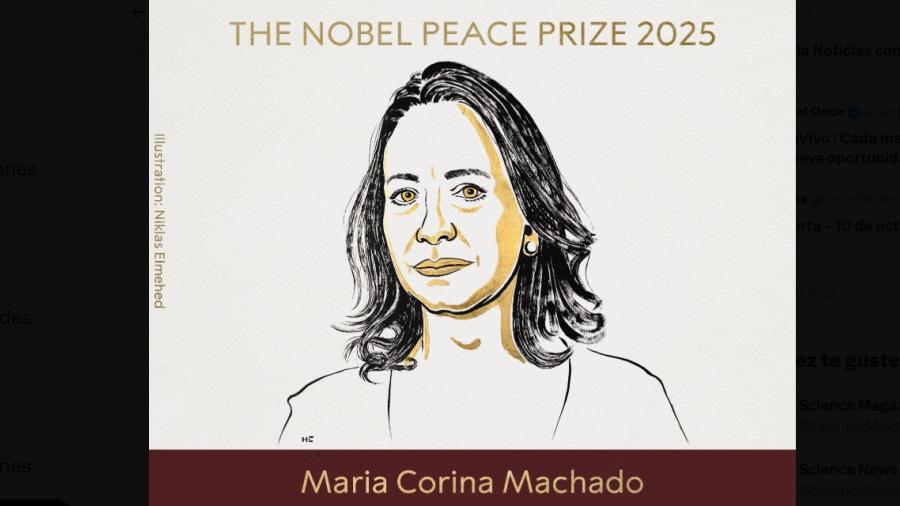 María Corina Machado, opositora de Maduro, gana el Premio Nobel de la Paz 2025