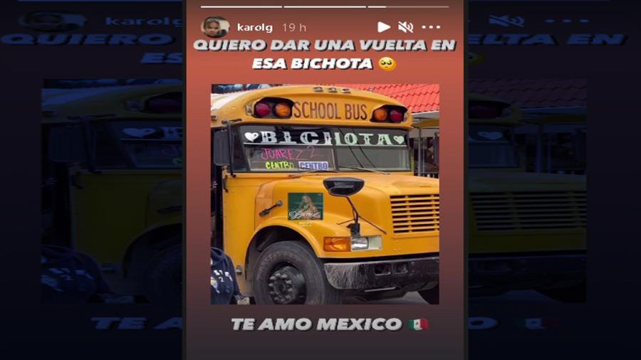 Chofer de Reynosa nombra “Bichota” a su autobús; Karol G responde