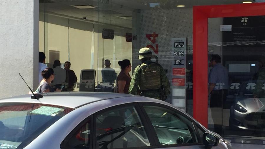 Violento robo en el interior de sucursal bancaria en Altamira