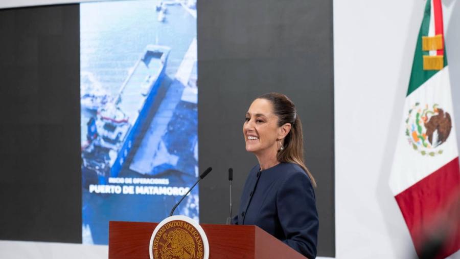 Presidenta reconoce trabajo del Gobernador de Tamaulipas por construcción Puerto del Norte