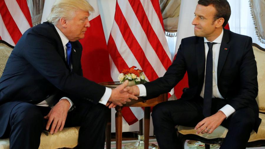 Sostienen Trump y Macron encuentro en Bruselas
