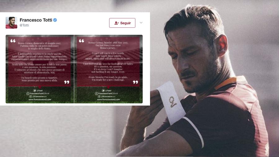 Francesco Totti anuncia su último partido con la Roma
