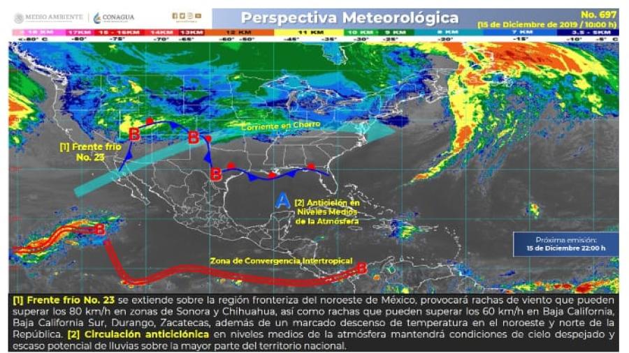 Alerta PCyB por arribo de otro frente frío