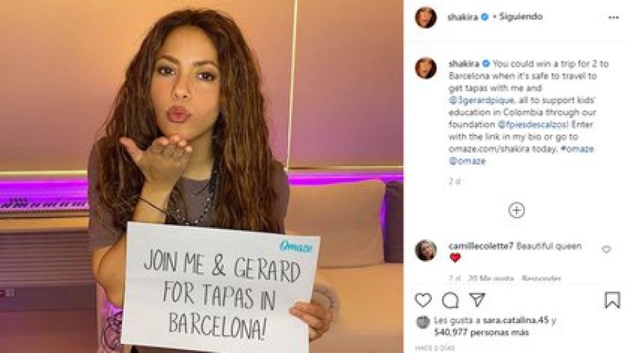 Shakira y Piqué sortean una cena en Barcelona con ellos 