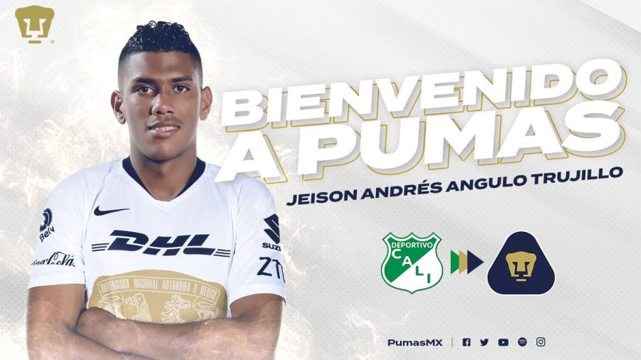 Pumas ficha al colombiano Jeison Angulo