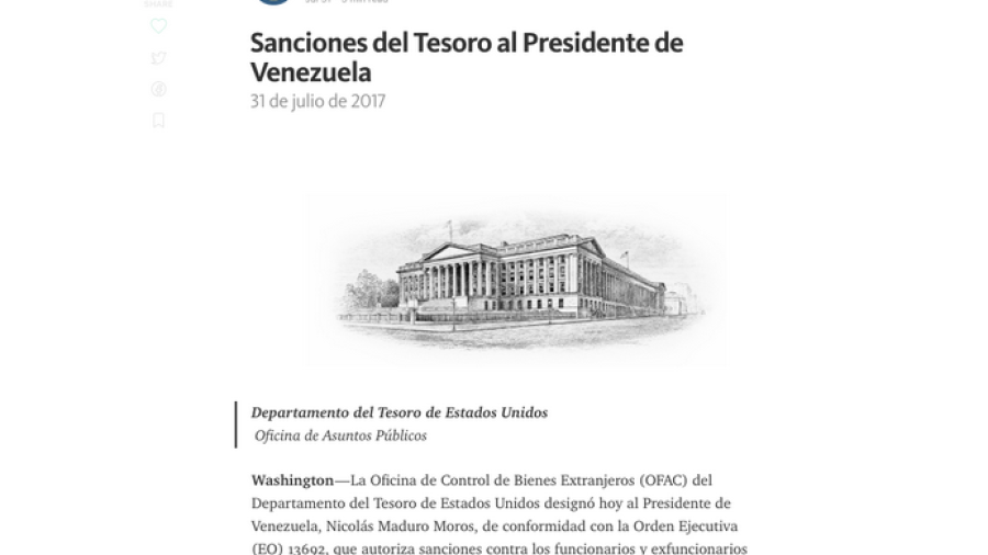 EU aplica sanciones a Venezuela