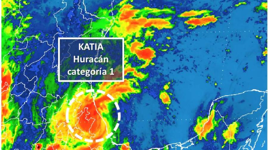 Katia toca tierra en Veracruz y se debilita a categoría 1